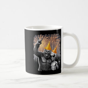 Happy New Year 2026 Bigfoot Alien Lovers New Years Coffee Mug