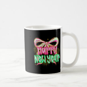 Happy New Year 2026 Brushstroke Coquette Firework Coffee Mug