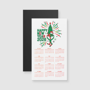 Happy New Year 2026 Calendar Magnetic Card