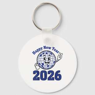 Happy New Year 2026 Celebration Design  Key Ring