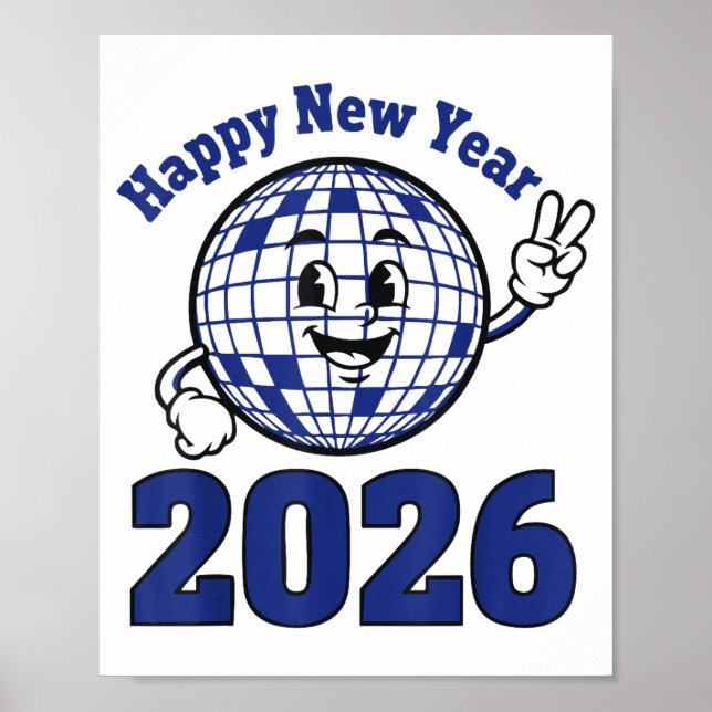 Happy New Year 2026 Celebration Design  Poster (Front)