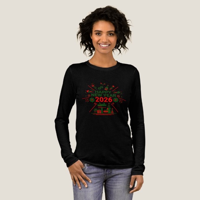 Happy New Year 2026 Celebration Tri-Blend Shirt (Full Front)