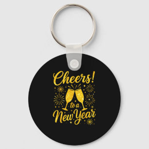 Happy New Year 2026 Cheers To A New Year Fireworks Key Ring