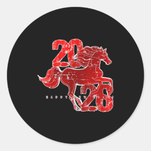 Happy New Year 2026 Chinese New Year 2026 Year Of  Classic Round Sticker