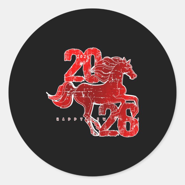 Happy New Year 2026 Chinese New Year 2026 Year Of  Classic Round Sticker (Front)