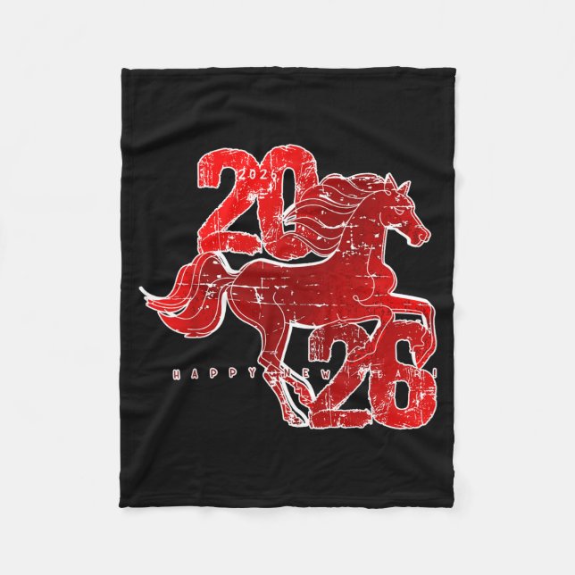 Happy New Year 2026 Chinese New Year 2026 Year Of  Fleece Blanket (Front)