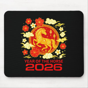 Happy New Year 2026 Chinese New Year Horse Zodiac  Mouse Pad