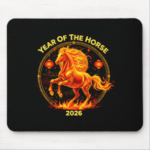 Happy New Year 2026 Chinese New Year Horse Zodiac  Mouse Pad