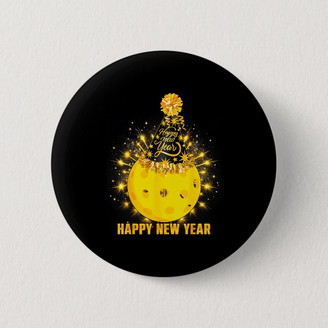 Happy New Year 2026 Ckleball Party Hat New Years E 6 Cm Round Badge (Front)