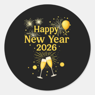 Happy New Year 2026 Classic Round Sticker