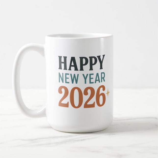 Happy New Year 2026 Coffee Mug (Left)