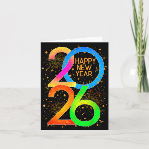 Happy New Year 2026 Color P New Year Eve's Men Wom Card