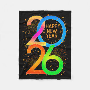 Happy New Year 2026 Color P New Year Eve's Men Wom Fleece Blanket