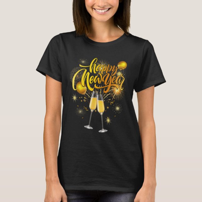 Happy New Year 2026 Confetti Fireworks New Years E T-Shirt (Front)