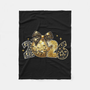 Happy New Year 2026 Coquette New Year Trendy  Fleece Blanket
