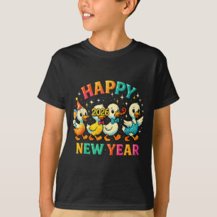 Happy New Year 2026 Cute Duck Party Gift  T-Shirt