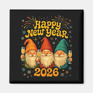 Happy New Year 2026 Cute Gnome Party Gift  Magnet