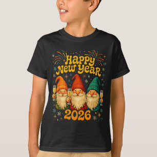 Happy New Year 2026 Cute Gnome Party Gift  T-Shirt