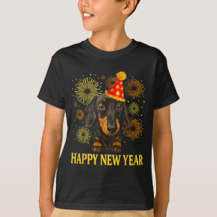 Happy New Year 2026 Dachshund Fireworks New Years T-Shirt