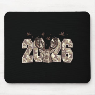 Happy New Year 2026 Deer Buck Hunting Camo Camoufl Mouse Pad