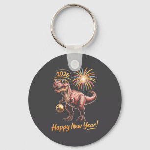 Happy New Year 2026 Dinosaur Funny Dino Tee For Ad Key Ring