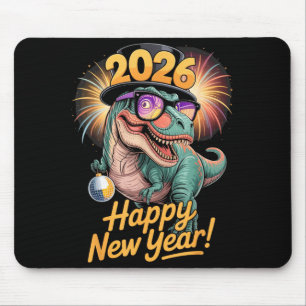 Happy New Year 2026 Dinosaur Funny T-rex Tee For K Mouse Pad