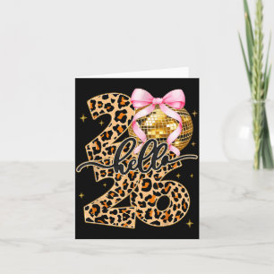 Happy New Year 2026 Disco Ball Bow New Year's Eve  Card