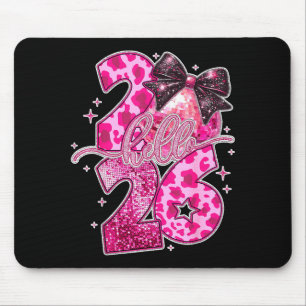Happy New Year 2026 Disco Ball Bow New Year's Eve Mouse Pad