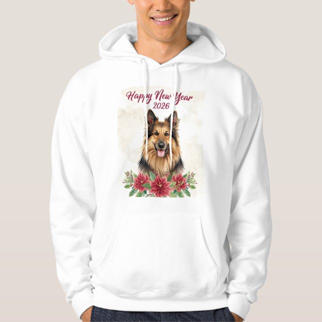 Happy New Year 2026 Dog Lover Hoodie (Front)