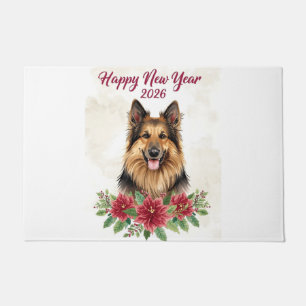 Happy New Year 2026 Dog Welcome door Mat