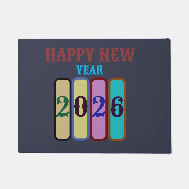 happy new year 2026 doormat (Front)