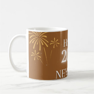 Happy New Year 2026 – Elegant Golden Brown poster. Coffee Mug