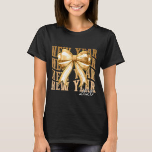 Happy New Year 2026 Eve Coquette Party Golden Fami T-Shirt