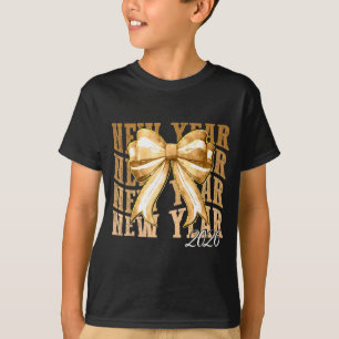 Happy New Year 2026 Eve Coquette Party Golden Fami T-Shirt