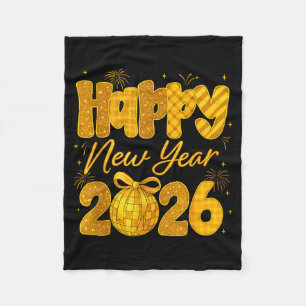 Happy New Year 2026 Eve Party Gold Family Matching Fleece Blanket