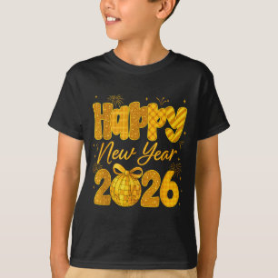 Happy New Year 2026 Eve Party Gold Family Matching T-Shirt
