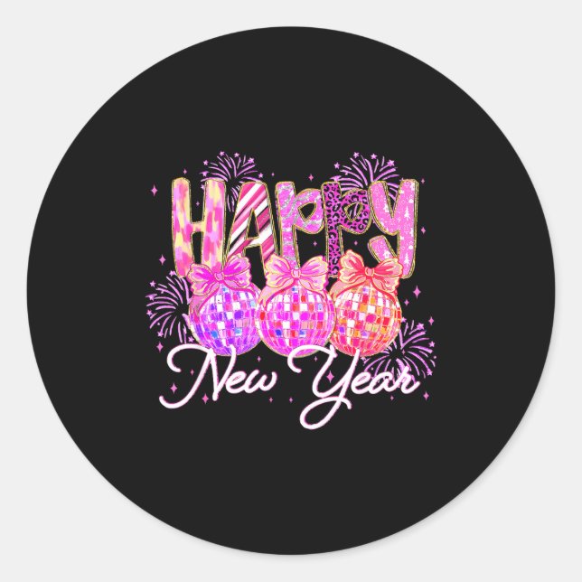 Happy New Year 2026 Family Celebration New Years E Classic Round Sticker (Front)