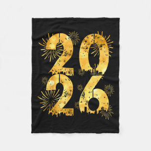 Happy New Year 2026 Family Celebration New Years E Fleece Blanket