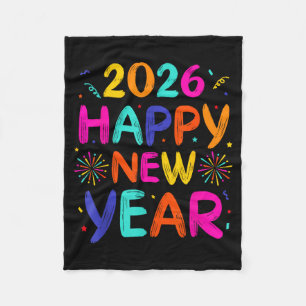 Happy New Year 2026 Family Matching Celebration Pa Fleece Blanket