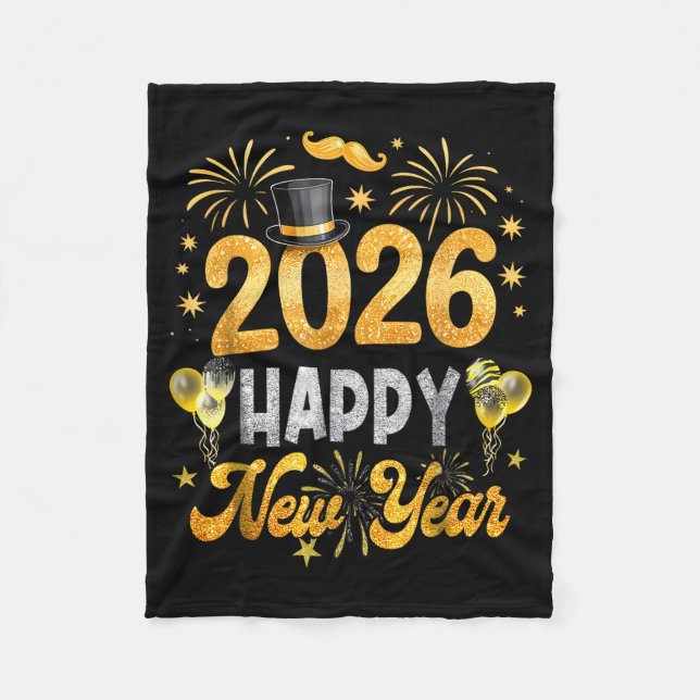 Happy New Year 2026 Family Matching Happy New Year Fleece Blanket (Front)