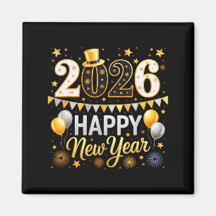 Happy New Year 2026 Family Matching New Year Firew Magnet