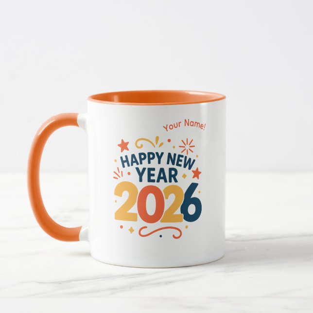 Happy New Year 2026 Festive Celebration Combo Mug (Left)