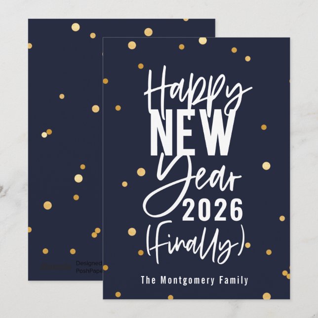 Happy New Year 2026 Finally Holiday Card (Front/Back)