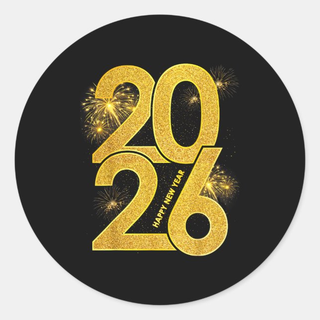 Happy New Year 2026 Firework Family Matching Men W Classic Round Sticker (Front)