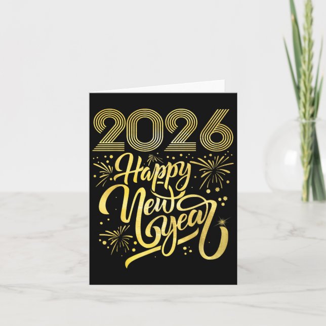 Happy New Year 2026 Fireworks  Card (Front)