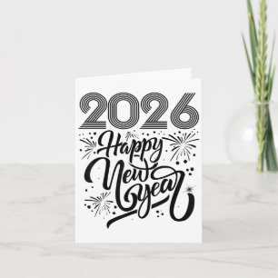 Happy New Year 2026 Fireworks Card