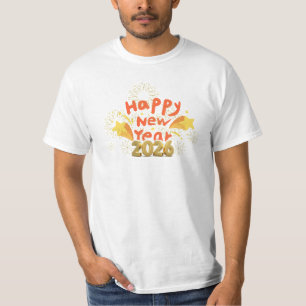 Happy New Year 2026 Fireworks Celebration Party  T-Shirt