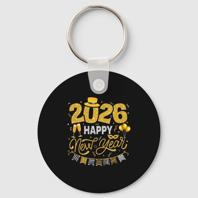 Happy New Year 2026 Fireworks Countdown New Years  Key Ring (Front)