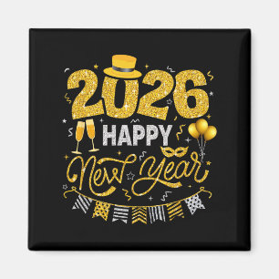 Happy New Year 2026 Fireworks Countdown New Years Magnet