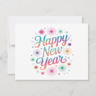 Happy New Year 2026 Fireworks Essential Holiday Card